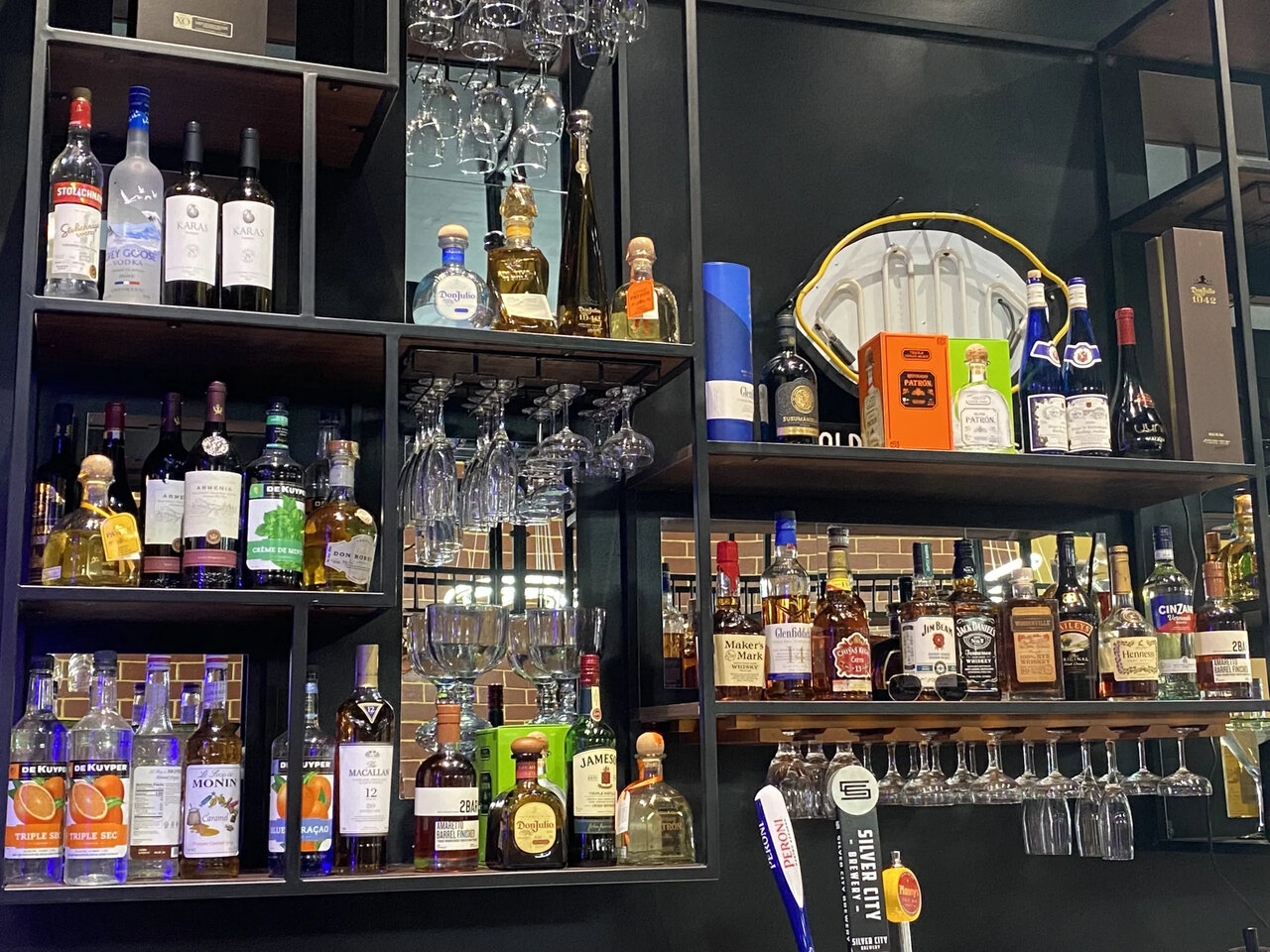 Premium spirits and liquor collection at our well-stocked bar